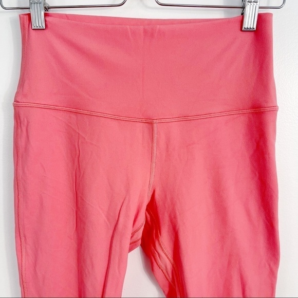 LuLuLemon Wunder Under Crop High-Rise Bright Coral Leggings - 8 - Picture 2 of 8